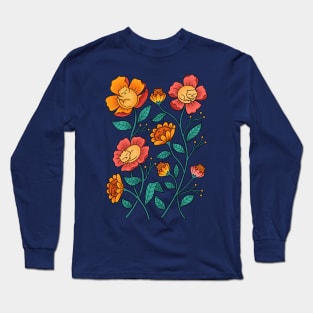 Cats flowers Long Sleeve T-Shirt